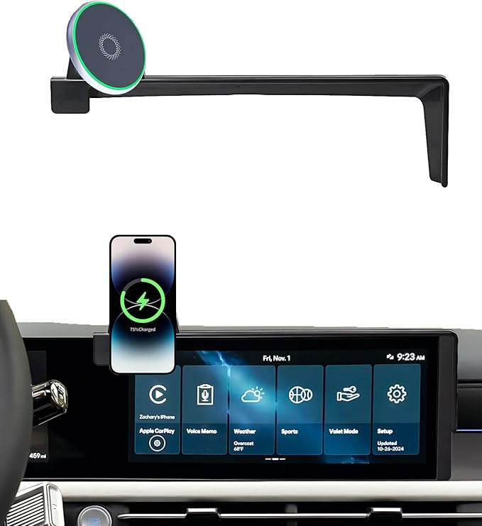 Car Phone Holder for Hyundai Tucson 2025 2026 Tucson Hybrid Accessories Apply to 12.3 Inch Touch Screen 15W Fast Wireless Charger Screen Fixed Clip Cell Phone Mount