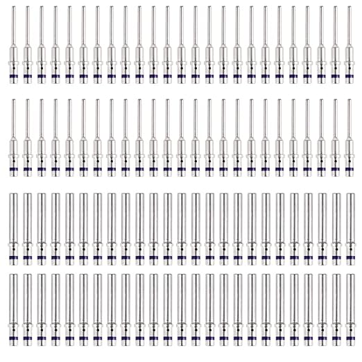 JRready ST6295 Deutsch Solid Contact, Deutsch Solid Pin Size 20, Closed Barrel Contacts Kit, Solid Contacts for DTM Connectors,16-22AWG,7.5A,Purple Stripe,50 Pairs