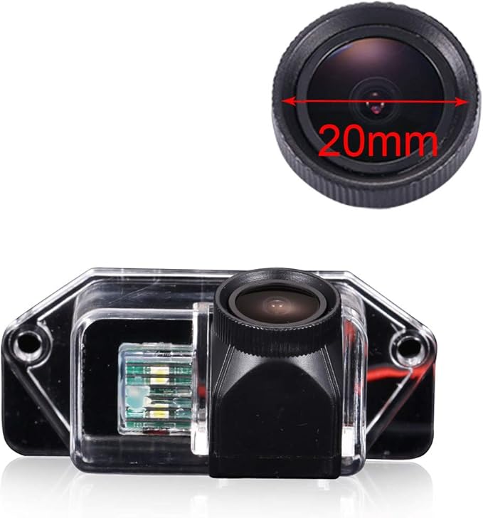 HD IP68 1280Pixels 20MM Lens Auto Vehicle Car Van 170° Wide Angle License Plate Light Rear View Reversing Backup Camera Parking Aids System Compatible with Mitsubishi Lancer Eclipse Evo/Evolution