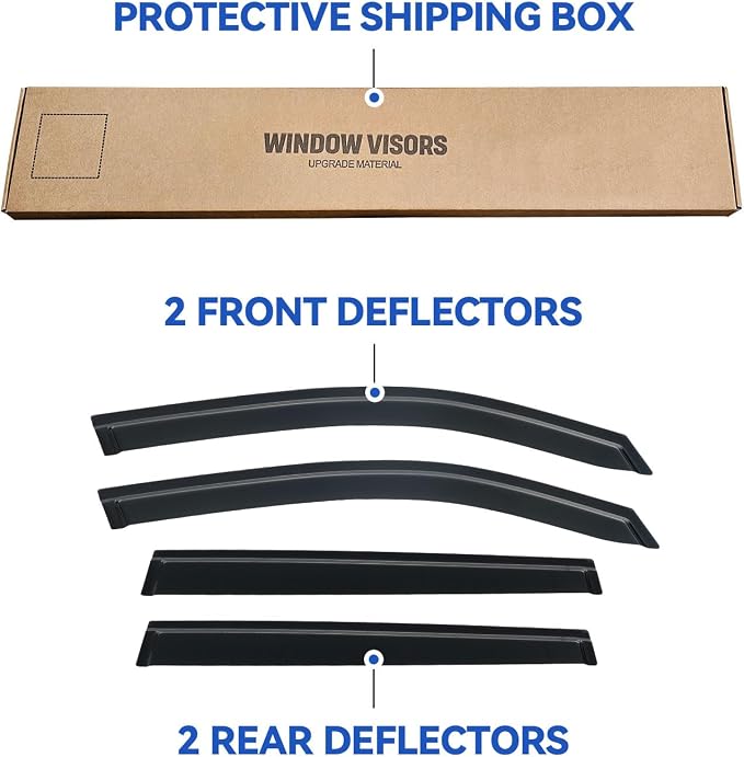 YQAUTEC Window Visors Rain Guards for 2019-2024 Subaru Forester, Out-Channel Window Vent Wind Deflectors Visors Shades for 19 20 21 22 23 24 Forester