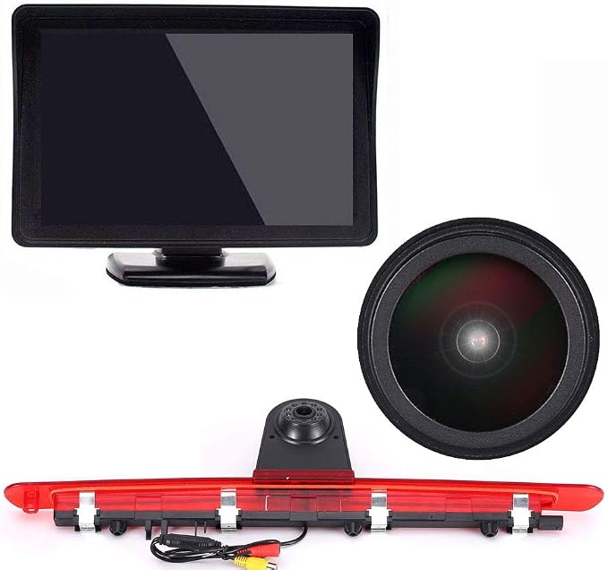 Super HD 1280x720 Pixels 1000 TV Lines 3rd Brake Light Reversing Camera Brake lamp Parking Camera Back up for Mercedes Benz Vito W447 Kasten Tourer V260 Mixto 3 ab 2014+4.3" car Reverse Screen