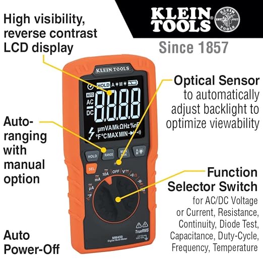 Klein Tools Multimeter and Magnetic Hanger Bundle