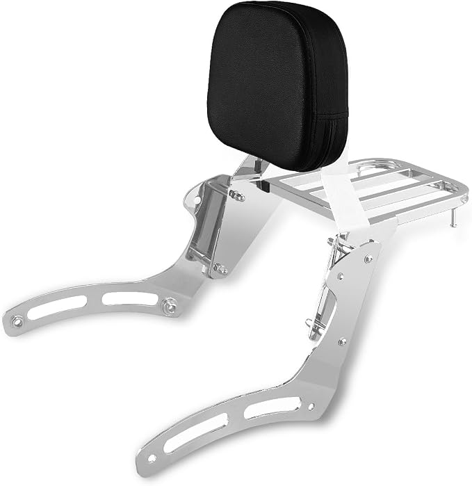 Sissy Bar & Luggage Rack for Kawasaki Vulcan 900 Chrome | VN900 Classic Custom 1996-2023 Motorcycle Passenger Backrest