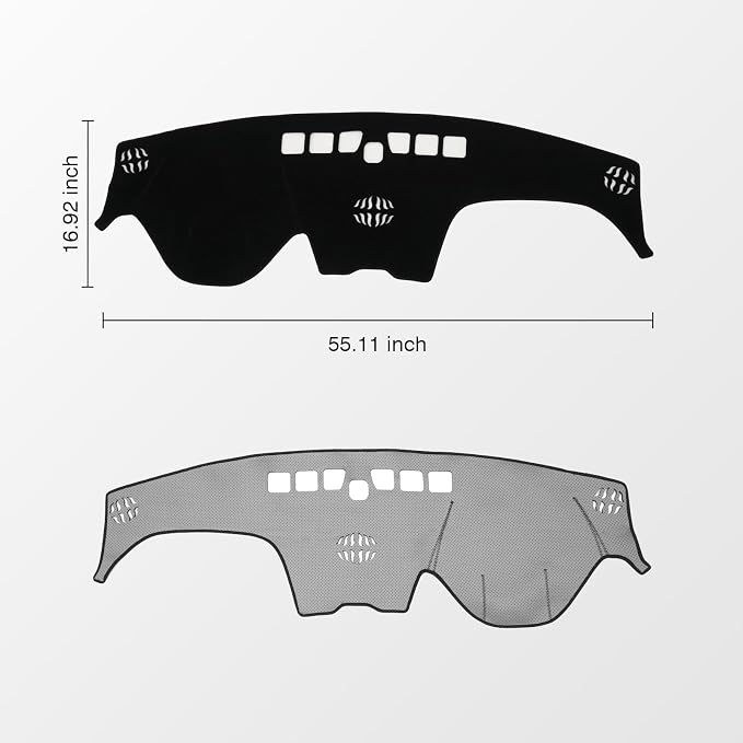 KUST Black Dash Cover for Hyundai Santa Fe 2019 2020 2021 2022 2023 Left Hand Driving Dashboard Cover Polyester Non-Slip Interior Accessories for Santa Fe Sunshade Windshield No Glare