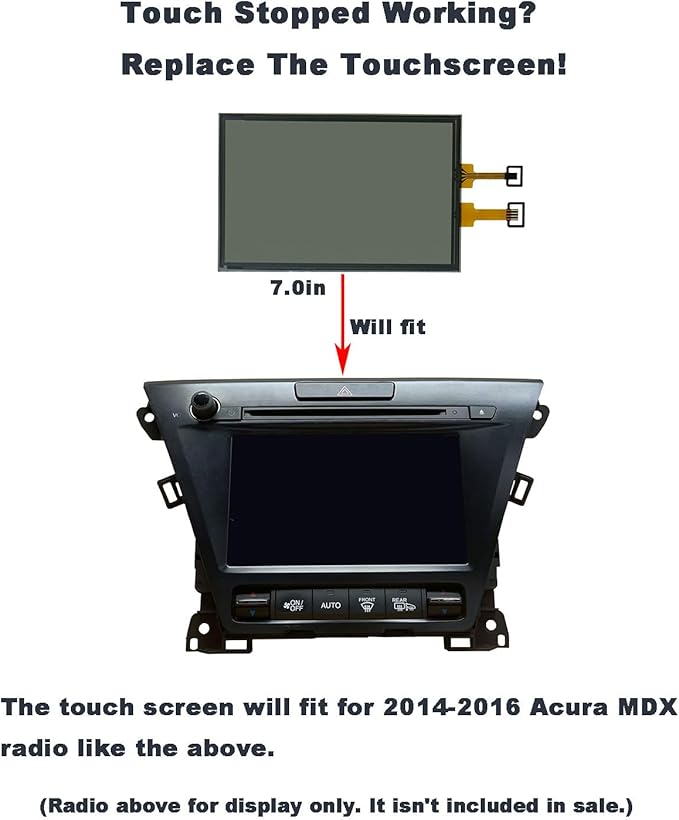 Navigation Touch Screen Digitizer Fit for Acura TLX MDX and Honda Odyssey Radio Stereo LCD Display Monitor 7.0-inch GPS NAV Media Audio Head Unit in Dash Glass Panel Fixed GZTAUTO