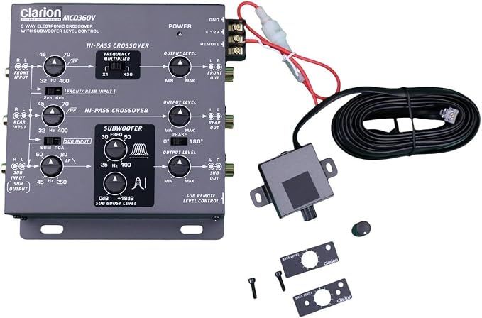 Clarion Mobile Electronics Mcd360 3 Way 6 Channel Electronic Crossover with Subwoofer Control