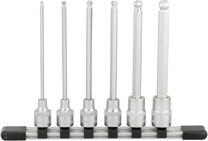 TONE Long Ball End Hex Socket Set with Socket Holder HBH306L 3/8" Inch Drive 6-Piece