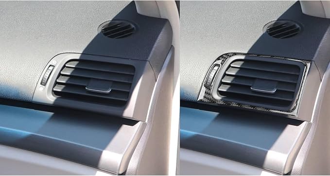 Black Soft Carbon Fiber car Interior Instrument Vents 2/Piece Decorative Stickers Suitable for Acura TSX 09-14 Carbon Fiber car Interior