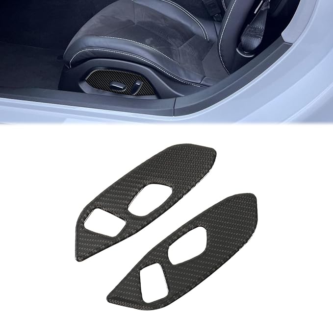 Real Carbon Fiber Power Seat Switch Trim Compatible with Corvette C8 2020-2026, Interior Decor Sticker Accessories