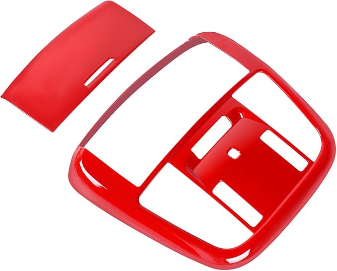 Roof Reading Light Cover Trim Fit for 2011 + Dodge Charger/Durango/Chrysler 300 Interior Accessories Red Reading Lamp Decals Cover Trim Sticker Kit (B)