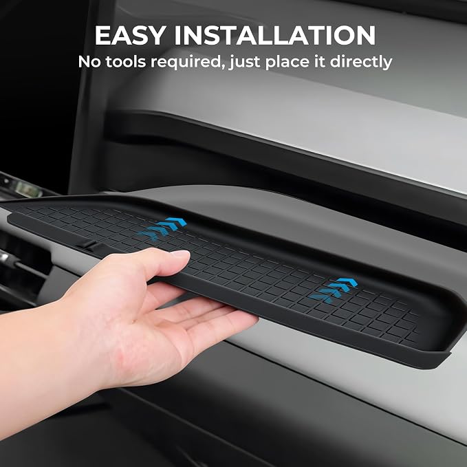 Passenger Storage Organizer Mat for Toyota RAV4 2026, Interior Accessories Center Console Glove Box Organizer Tray Silicone Anti-Slip Passenger Protective Cover Pad for 2026 RAV 4, Black