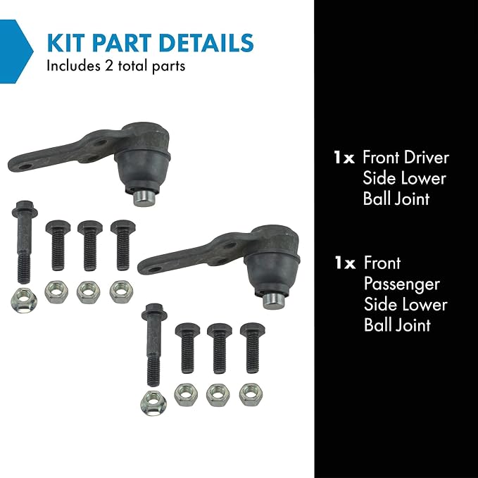 TRQ Front Lower Ball Joint Set Compatible with 2004-2011 Ford Focus