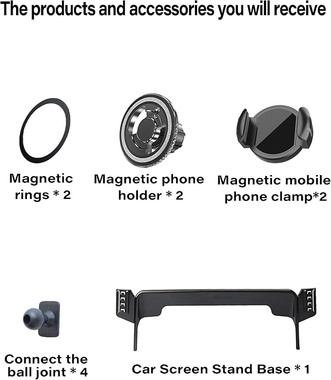 Magnetic Car Phone Mount for Nissan Armada 2021 2022 2023 2024 Accessories, for MagSafe Strong Magnets Cell Phone Holder 12.3-Inch Touch Screen Cradles, with Portable Phone Gripper