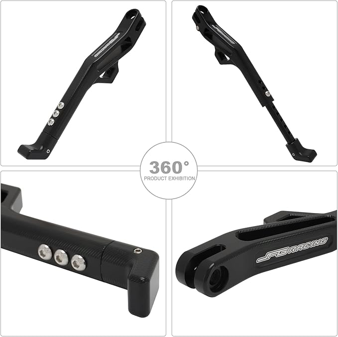 JFG RACING Sur Ron Kickstand,Motorcycle Kick Stand Side Aluminum Alloy CNC Adjustable for Surron Light Bee S/X Segway X160/X260 Talaria Sting Black