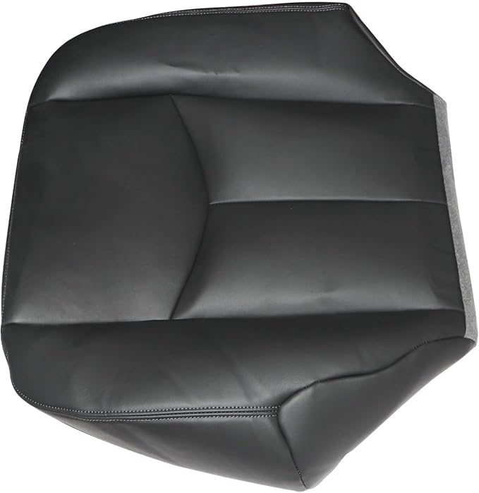 4pcs Driver & Passenger Side Bottom & Top Lean Back Leather Seat Covers Dark Gray #692 or 69i Compatible with Chevy GMC Silverado Avalanche Sierra Tahoe Suburban Yukon 2003 2004 2005 2006