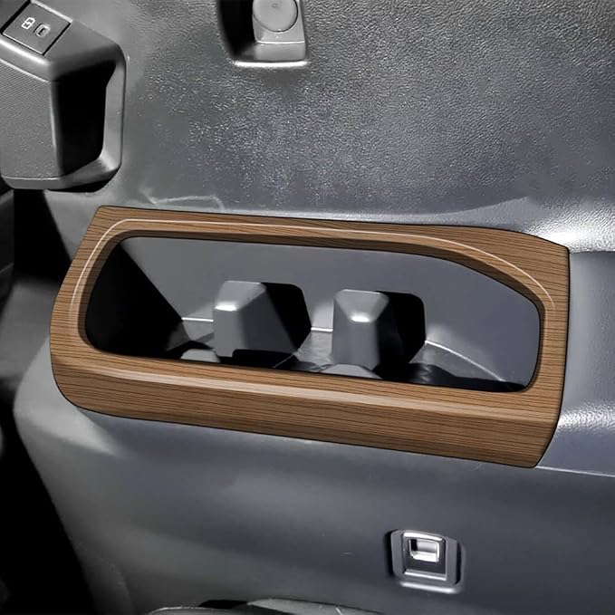 2Pcs Third Row Cup Holder Panel Cover Compatible with Toyota Grand Highlander 2024 2025 2026 Fit for 2024-2026 Grand Highlander ABS Accessories(Wood Grain)
