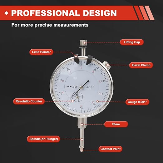 6434 Sleeve Height and Counter Bore Gauge for All Diesel Engines, Compact and Versatile Cylinder Bore Gauge Range: 0-1.00" Graduation: 0.001" Reading: 0-100 Portable Case Included