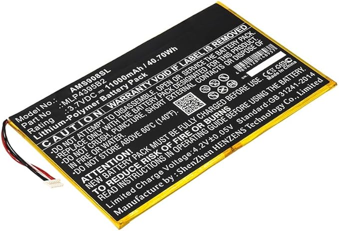 3.7V High-Performance Replacement Battery for Autel MaxiSys MS908 Pro MS908S MaxiSys MY908 MaxiSys MS908 MaxiSys MS908P MaxiSys Pro MaxiSys MS908P Pro MLP4795117-2P MLP4395B2/11000mAh