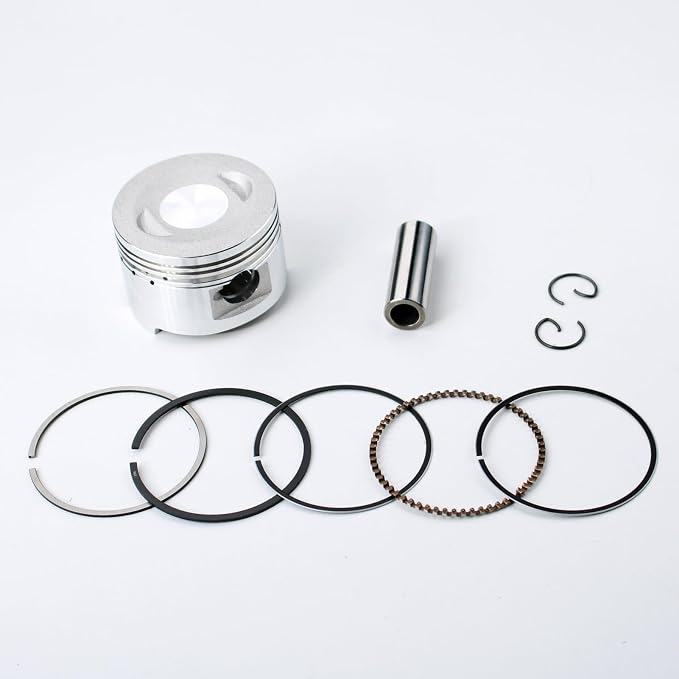 Glixal GY6 100cc 50mm Complete Big Bore Cylinder Rebuild Kit with Performance Big Valve Cylinder Head Assy for 139QMB 139QMA 147QMD Engine Scooter Moped ATV Go-Kart (69mm-18.5/20.5mm Larger Valves)