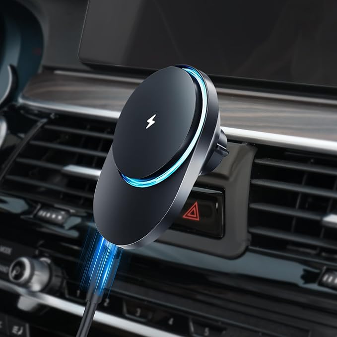 CLEC for BMW 5 Series 2017-2023 Magnetic Wireless Car Charger Phone Holder Mount Custom Fit for BMW 5 Series 2017-2023 15W Fast Charging Car Phone Holder Wireless Charger