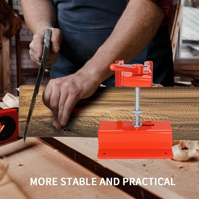 Log/Pipe Clamp Lock, for 1-1/2" - 4-3/4" Logs Upgraded Log Holder for Cutting, Quick Adjustment Wood Vice for Woodworking Avoid Slipping and Rolling