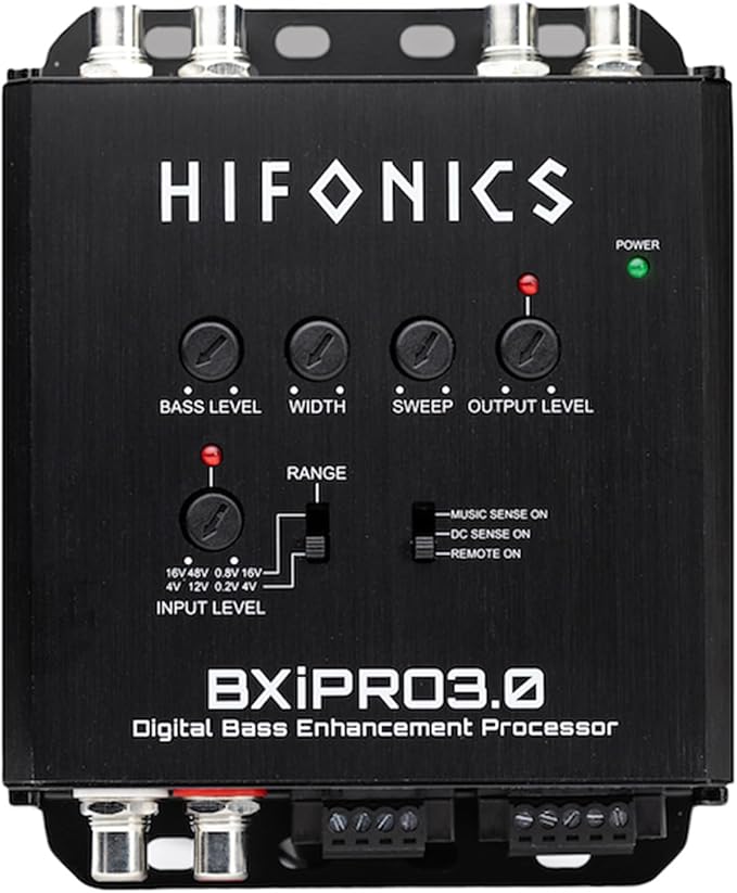 Hifonics BXIPRO3.0 Bass Enhancer, Digital Processor with Dash Mount Remote Control, Integration with Any Vehicle for Upgraded Subwoofer System, Black