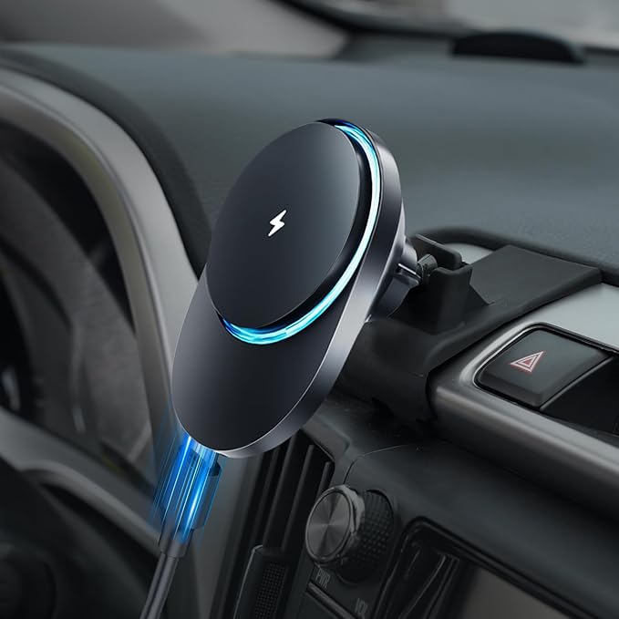 CLEC for Toyota RAV4 2013-2018 Magnetic Wireless Charger Car Phone Holder Mount Custom Fit for Toyota RAV4 2013-2018 15W Fast Charging Car Phone Holder Wireless Charger
