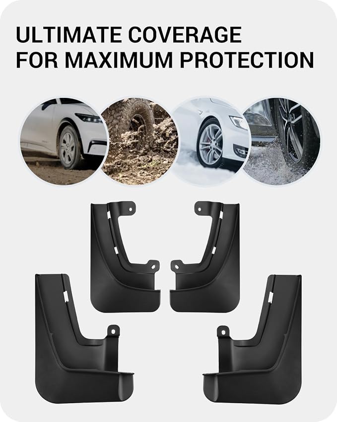 BASENOR 2022-2025 Tesla Model X/Model X Plaid Center Console Organizer and Mud Flaps Splash Guards