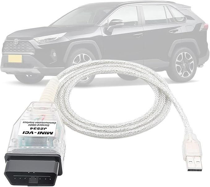 MINI VCI J2534 Cable for Toyota Lexus Scion Vehicles,OBD2 to USB J2534 Diagnostic & Reprogramming Tool Work with TIS Techstream Software V18 Version,OBD2 Scanner Compatible with Windows XP/7/10