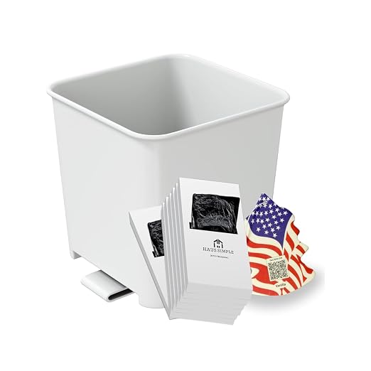 White Car Trash Can with Floor Mat Clip – Waterproof & Leakproof Small Bin for Car, SUV, Truck, Van – Includes 1 Box of Trash Bags Inside + 6 Extra Boxes (Total of 7 Boxes, 140 Bags)