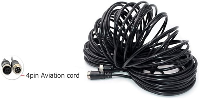 4Pin 18 LED IR Night Vision CCD Car Rear View Parking Reverse Camera + 4 Pin Connector Extension Cable for 12V/24V Bus Truck Trailer RV Caravan(Black Camera with 10m/33ft Cable)