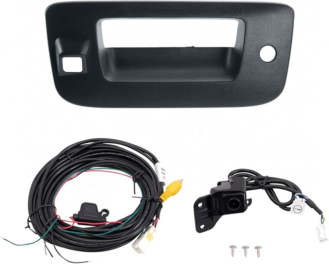 TRQ Rear Park Assist Camera Kit Black 2 Piece Compatible with 2007-2013 Chevrolet Silverado 1500 2007-2014 Silverado 2500 HD 3500 HD GMC Sierra 1500 Sierra 2500 3500
