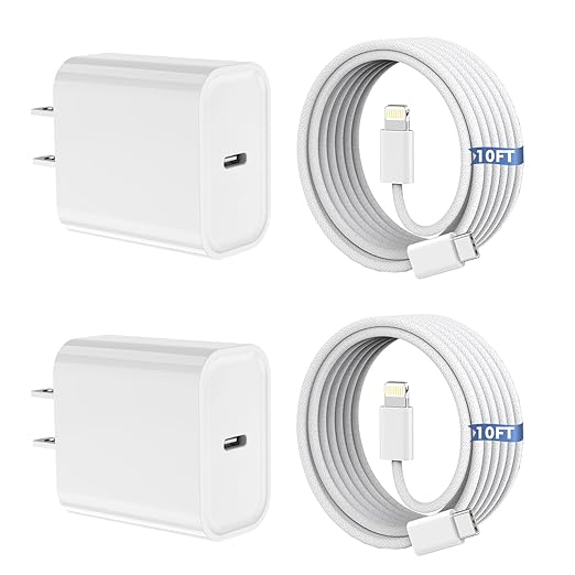 iPhone 14 13 Pro Max Charger Fast Charging,Apple iPhone Charger Block[Apple MFi Certified] with 10ft Long Braided Type C Lightning Cable Woven Cord for iPhone14 13 12 11 Pro Max Plus Mini Xr Xs Max 8