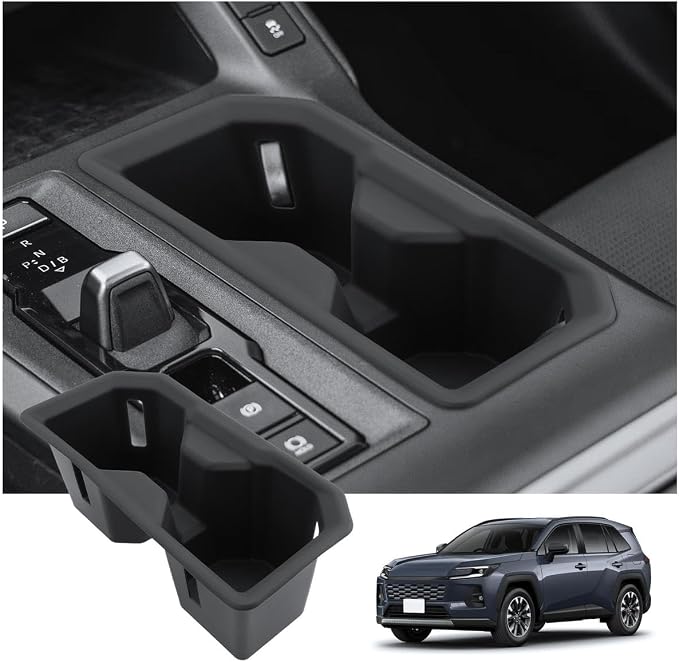 BIXUAN (2PCS) 2026 RAV4 Cup Holder Insert For 2026 Toyota RAV 4 Console Cup Holder+Rear Row Seat Cup Holder Silicone Drink Cup Holder Liner Waterproof Anti-Slip Easy to Clean 2026 RAV 4 Accessories
