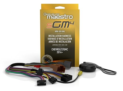 Idatalink Maestro HRN-SR-GM4 T-Harness for Select Chevrolet/GMC GM Vehicles 2016+, replace the factory radio while retaining steering wheel controls & use of factory amp (ADS-MSR module also required)
