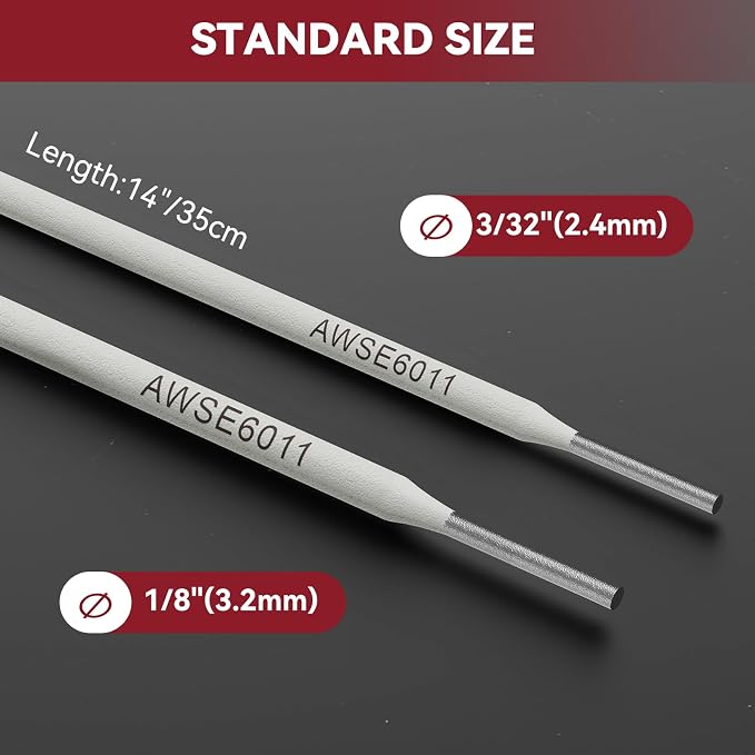 ARCCAPTAIN E6011 Welding Rod 1/8" 2LB Carbon Steel Welding Sticks Electrodes, Welding Rods ARC Welding Equipment