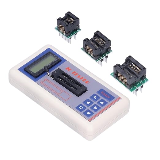 TSH06F Integrated Circuit Tester Multi Functional IC Transistor Meter with 5V 3.3V AUTO Modes for Microelectronics Logic Device Test Transistor Identification (with Terminal)