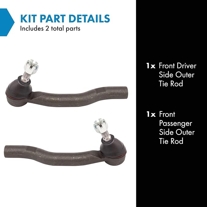 TRQ Outer Driver and Passenger Side Tie Rod Set 2 Piece Compatible with 2008-2015 Scion xB 2016 Scion iM 2012-2017 Toyota Prius V 2017-2018 Toyota Corolla iM