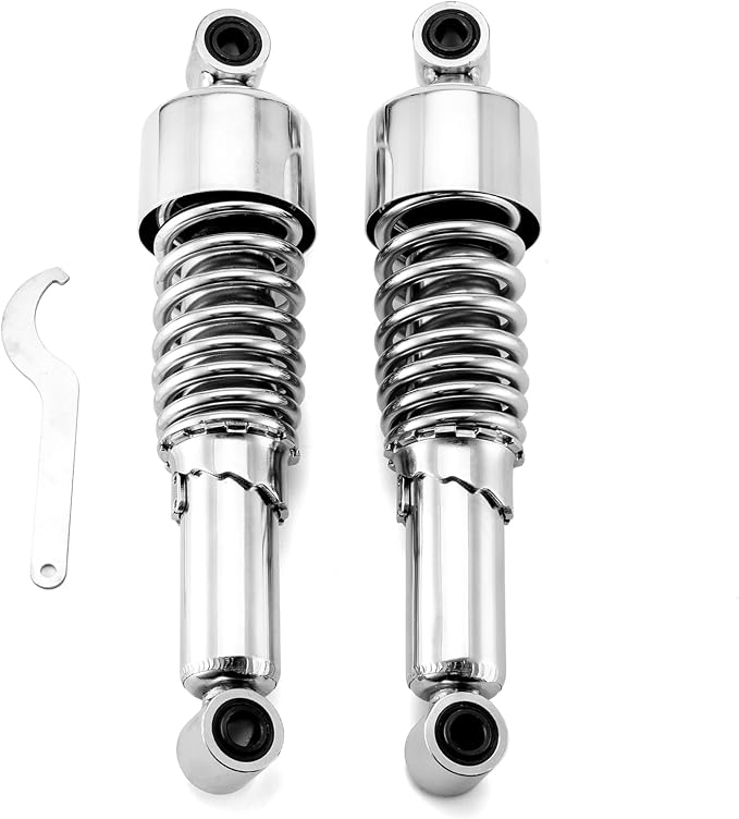 Mofun 11.75" Rear Shocks Lowering Kit Preload Adjustable Compatible with Harley Dyna Street Bob Low Rider Super Glide Fat Bob Wide Glide 1991-2015 2016 2017, Chrome