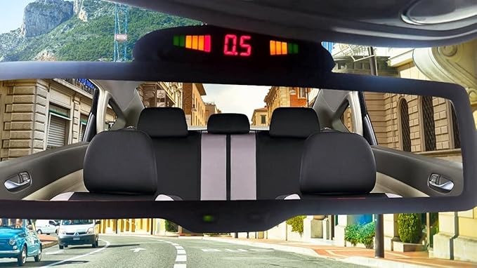 ZONETECH New 4 Parking Sensors LED Display Car Reverse Backup Radar System 10 Pack