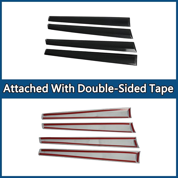 4Pcs Inner Door Molding Trim, Imitation Carbon Fiber Interior Door Panel Decor Accessories Compatible with Toyota Hilux 2016-2025
