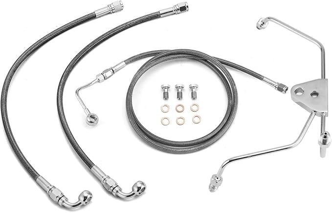 Mofun 76.7" Extended Length ABS Hydraulic Front Brake Line Compatible with Harley Touring Street Glide Electra Road Glide Road King 2009-2013, Black