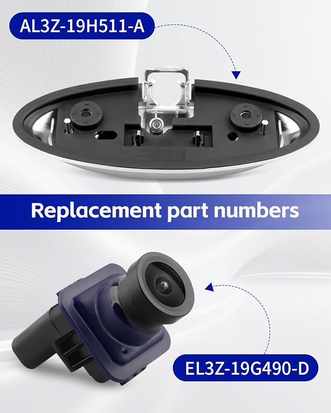 Tailgate Backup Camera with Housing Bezel Kit Fit for Ford F-150, Fit for Lincoln Mark LT 2012-2014, Backup Rear View Camera Housing Replaces AL3Z-19H511-A EL3Z-19G490-D, Wide Angle