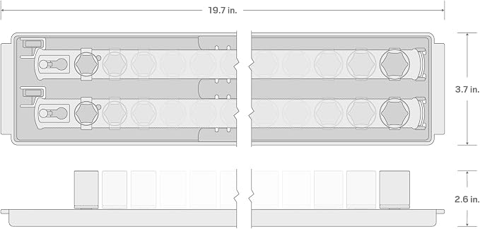 TEKTON 1/2 Inch Drive Shallow 6-Point Socket Set with Rails and Tray, 19-Piece (3/8-1-1/2 in.) | SHD92122