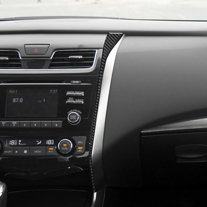 Soft Real Carbon Fiber Compatible with Nissan Altima 2013 2014 2015 2016 2017 2018 Interior Accessories Central Control Navigation Screen Side Panal Decorative Strip