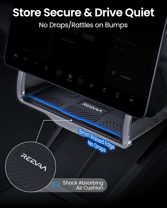 REEVAA Upgraded Tesla Model 3 Hidden Under Screen Storage Box for Model 3 2016-2026 (Fit New Model 3 Highland) [One-tap Open & Stable Installation] Model 3 Accessories, Center Console Organizer Tray