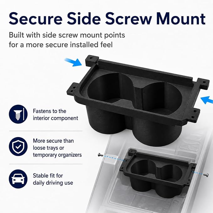SplashNColor Ashtray Cupholder Replacement Compatible with Lexus LS430 2001-2003 – Secure Side Screw Mount | Restore Center Console Drink Storage | Cabin Repair Insert