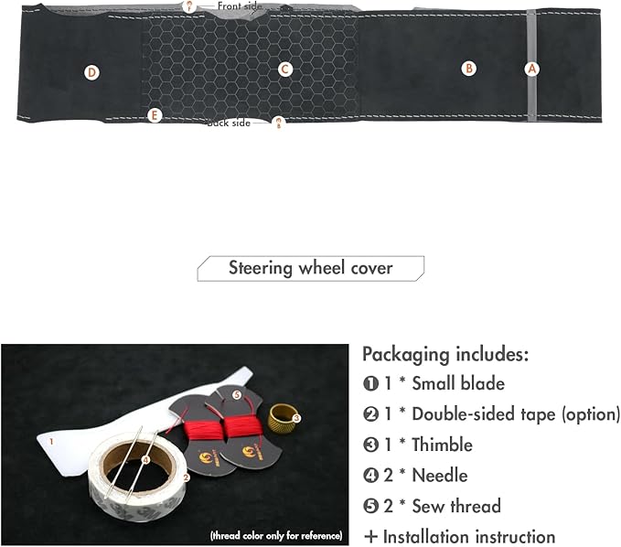 MEWANT Steering Wheel Cover for Chevy Silverado 1500/2500/3500 2003-2006 / Silverado 1500 2500HD 3500 Classic 2007 / Trailblazer 2002-2009 Hand-Stitched Steering Wheel Wrap