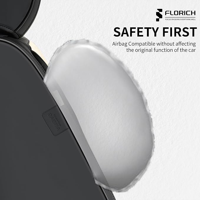 FLORICH Seat Cover, Leather Car Seat Covers Full Set, Waterproof Car Seat Protectors 5 Seats, Front and Rear Seat Covers for Cars, Breathable Automotive Seat Covers Protector Fit for Most Cars Truck