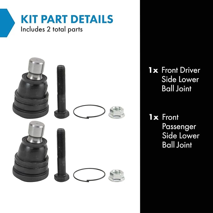 TRQ Front Lower Driver and Passenger Side Ball Joint Set Compatible with 2011-2018 Ford Fiesta 2011-2014 Mazda 2